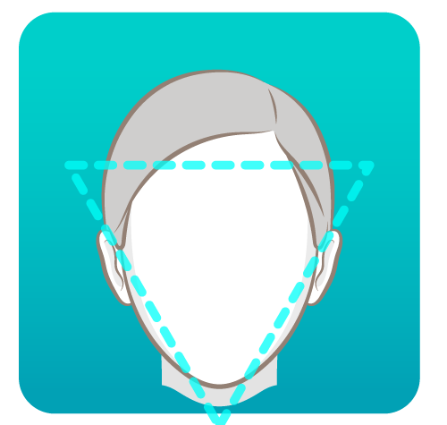 Ilustración de un rostro triángulo invertido